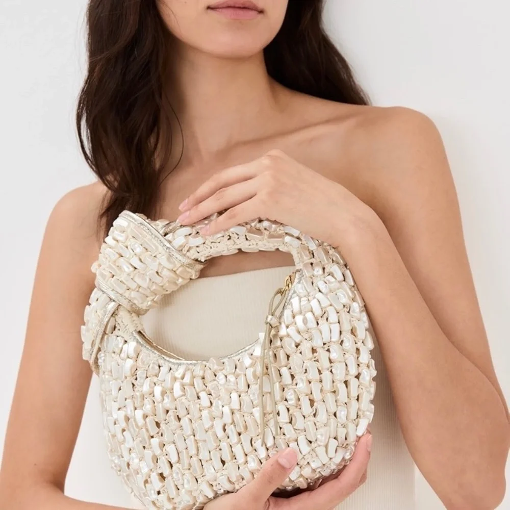Poolside The Josie Knotted Top Handle Pearl Bag - Picture 2 of 16